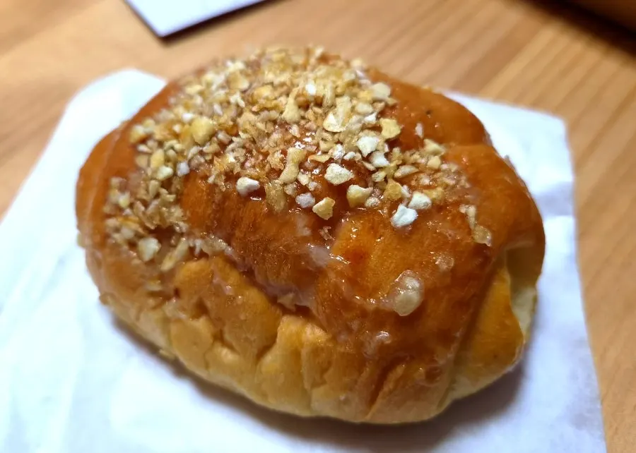 Golden salt bread studded with coarse salt