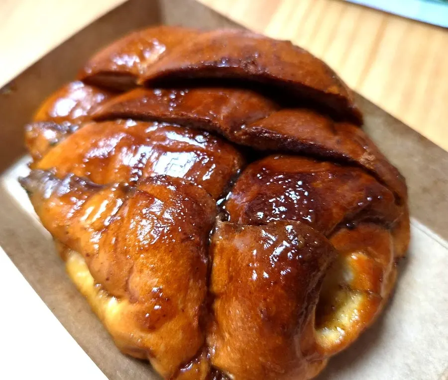 Inside of the salt bread showing black garlic umami