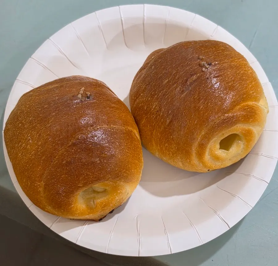 The inside of the original salt bread, torn along the grain