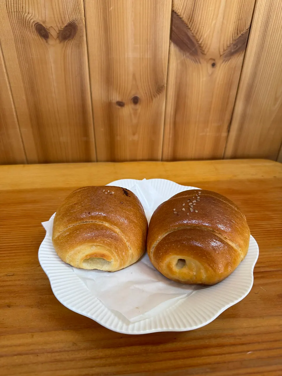 Salt bread taken out of its packaging