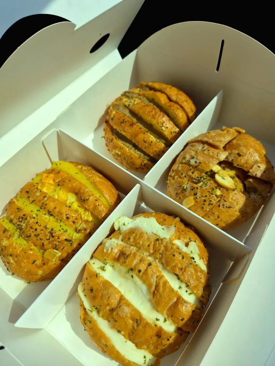 마늘빵 4구 종합 세트 포장 상자