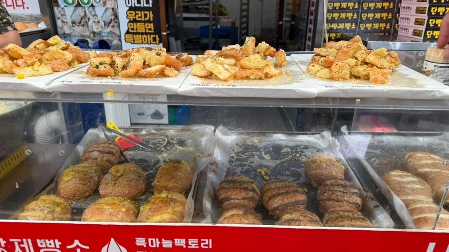 Garlic bread from Danppang Bakery, famous Danyang Gugyeong Market food