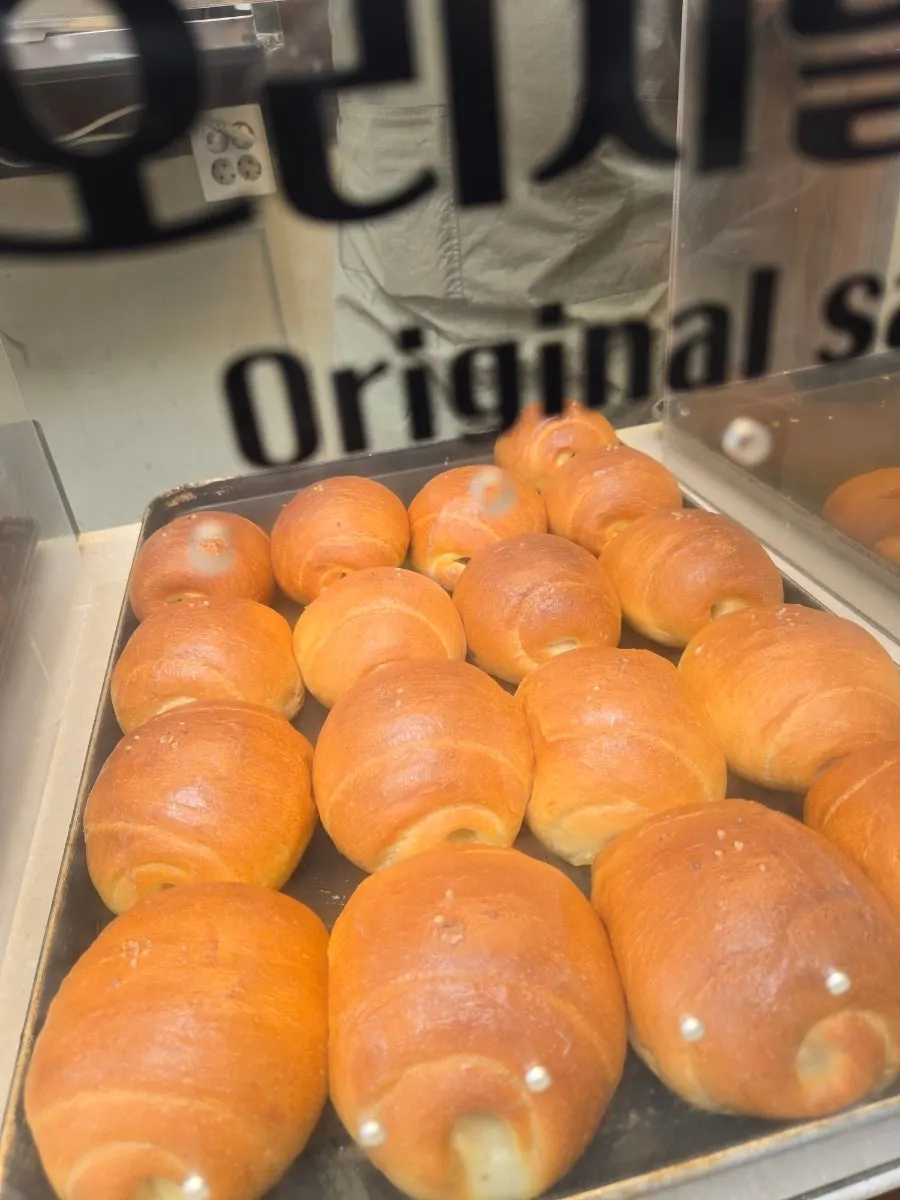 Varieties of black garlic salt bread on display