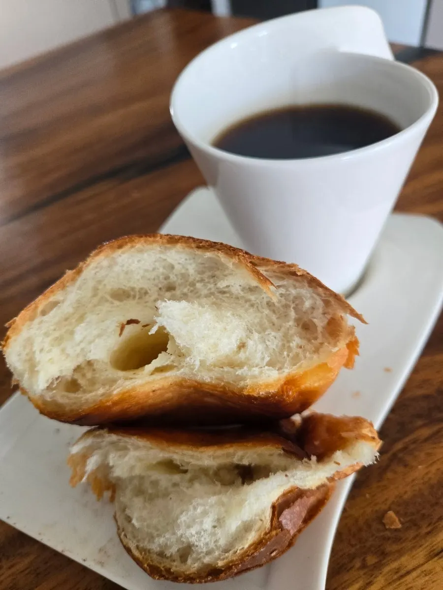 Salt bread reheated in an air fryer