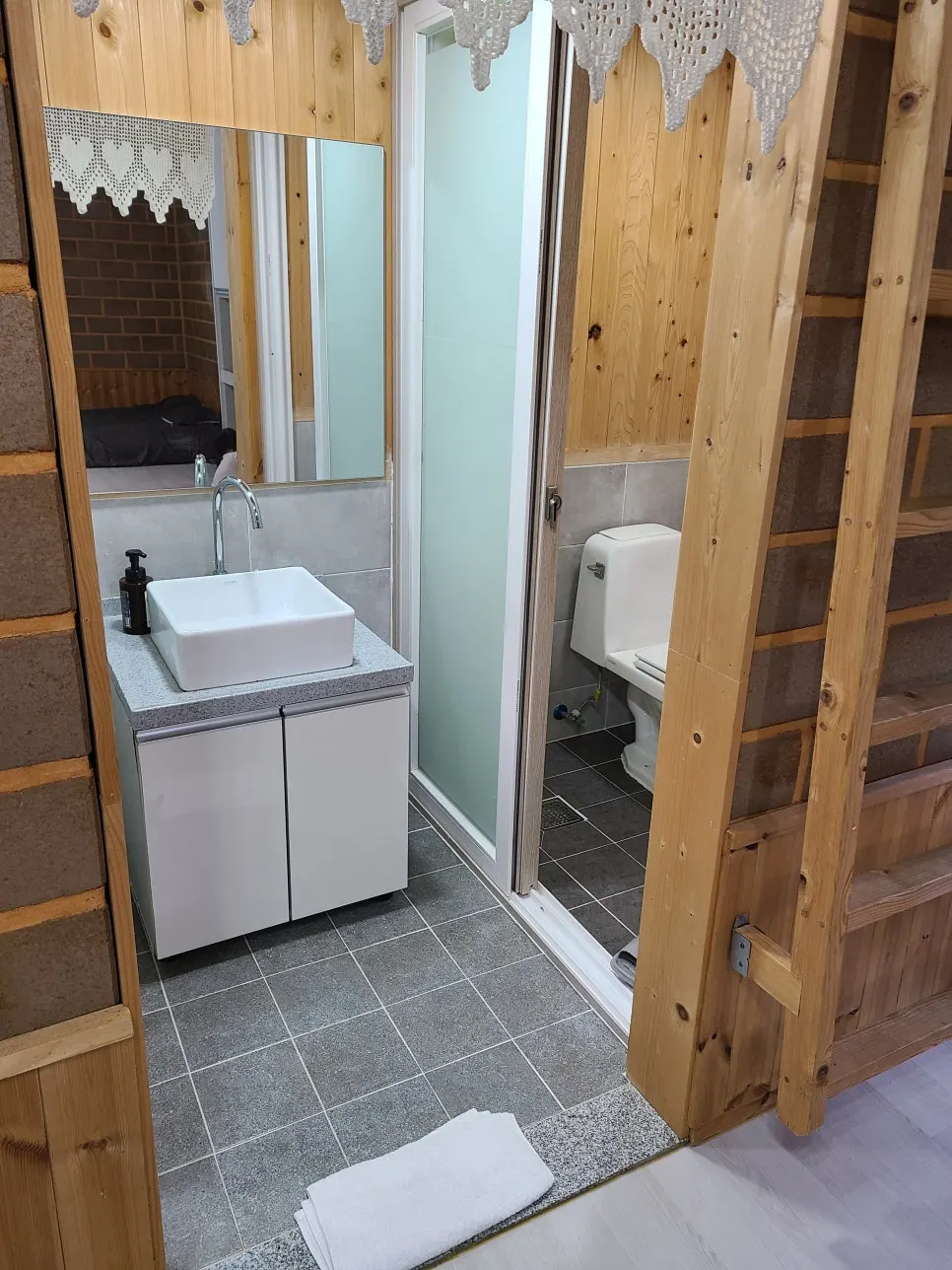 Separated toilet section of the bathroom