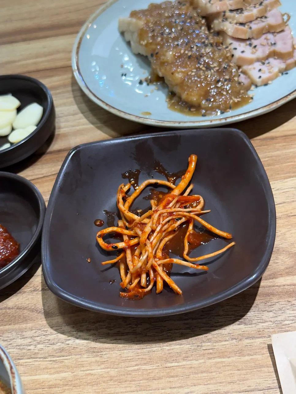 Side dishes served in small plates