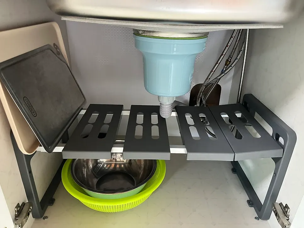 Kitchen shelf with microwave and rice cooker