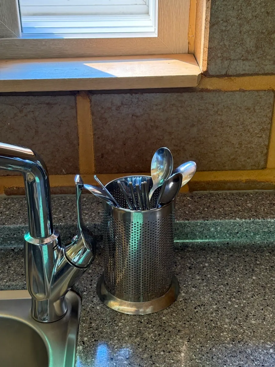 Neatly arranged dishware in the room