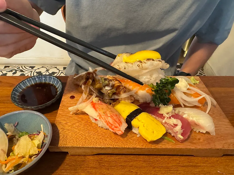 Close-up of crispy shrimp tempura