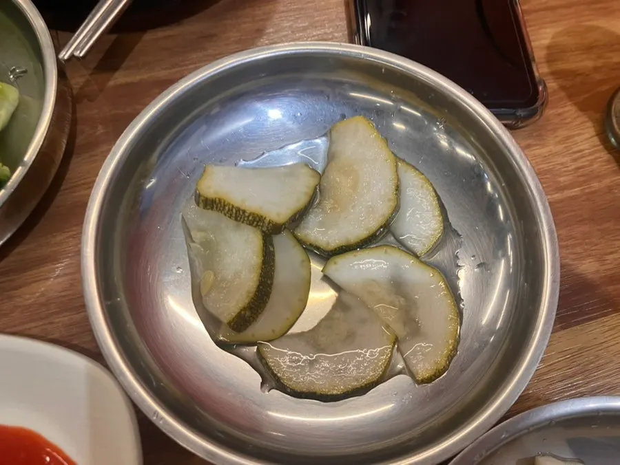 Basic side dishes at a meat restaurant