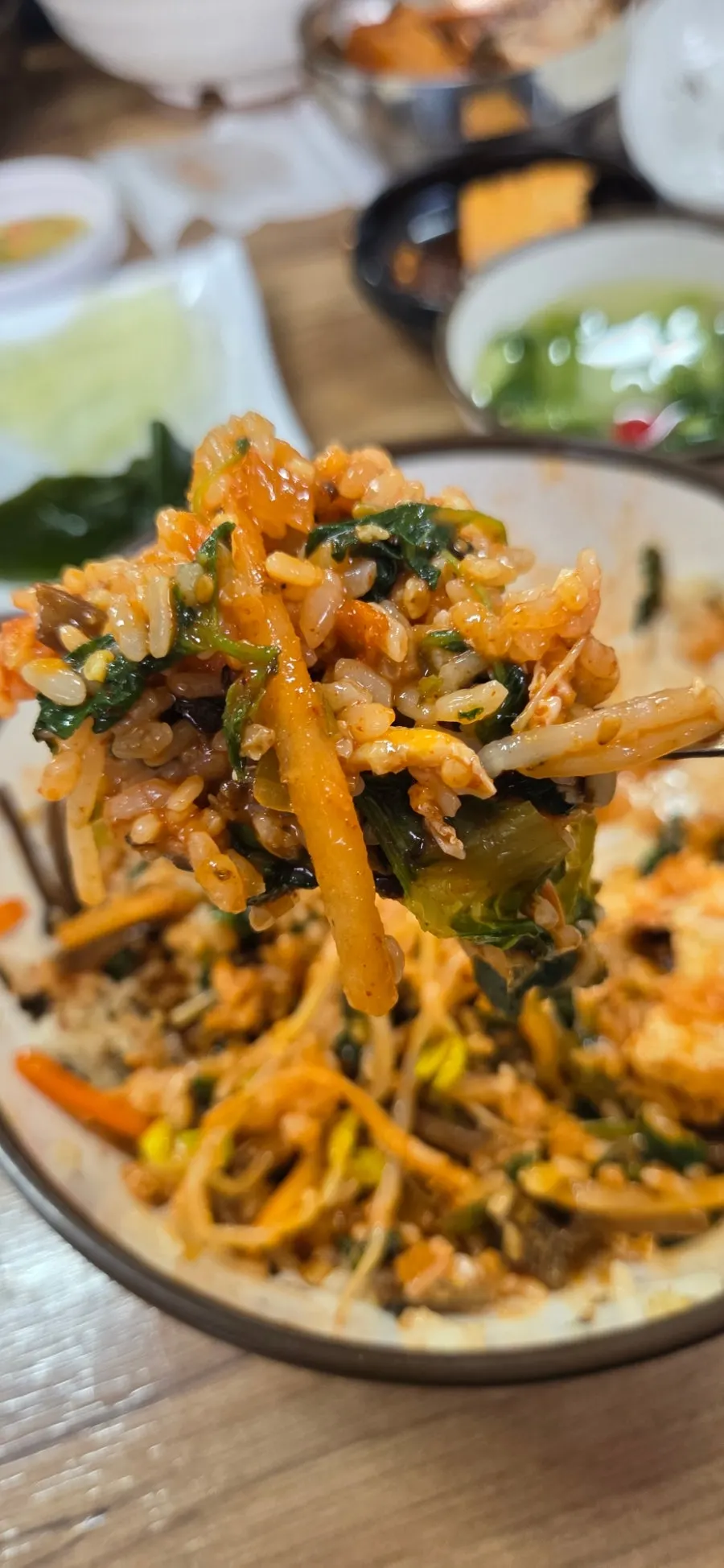 Bibimbap mixed with namul and doenjang paste