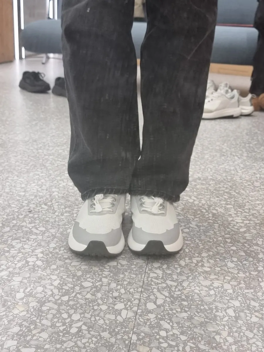 Trying on the BR-001 after finding the right size
