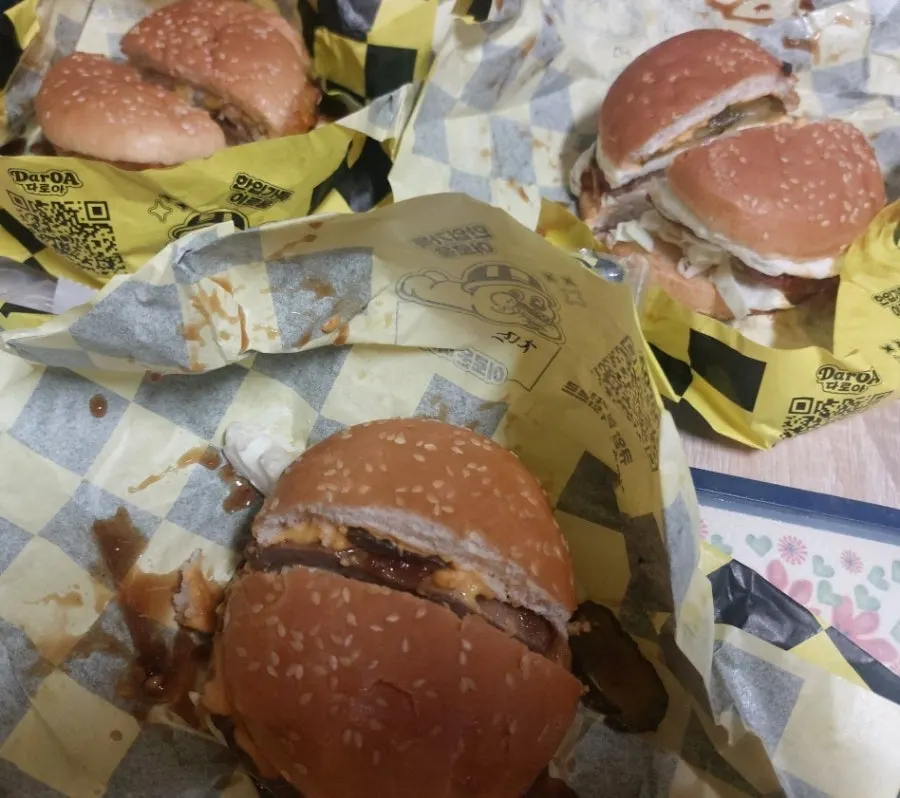 Cross-section of an unwrapped Daroa burger