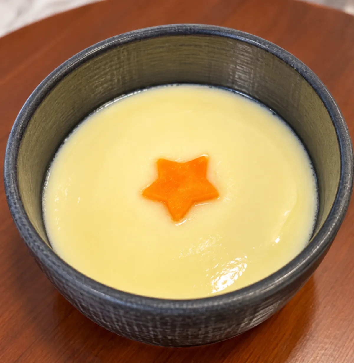 A bowl of soft pudding-style steamed egg