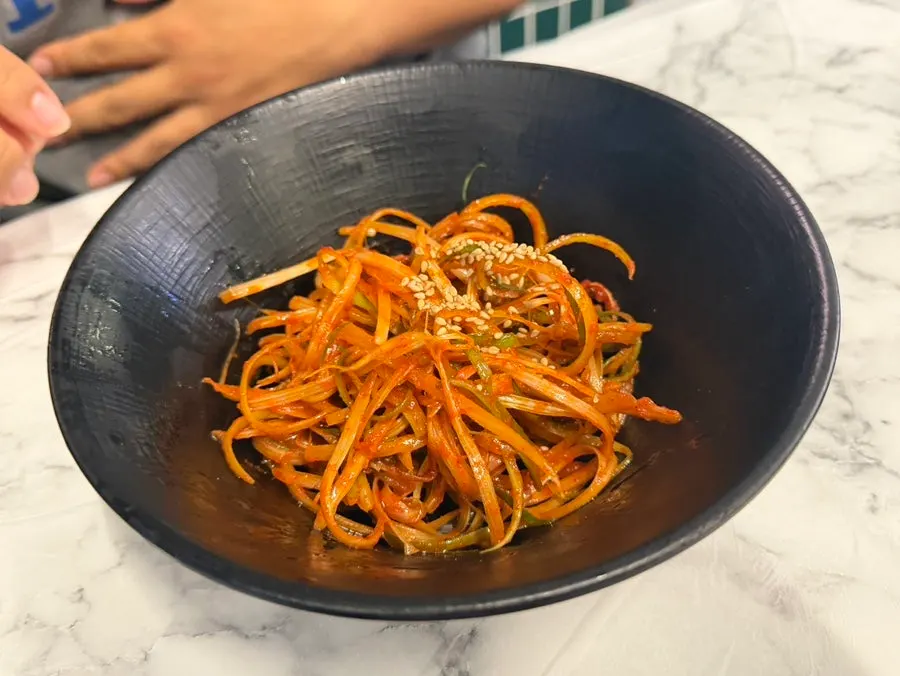 Radish kimchi and cabbage kimchi banchan