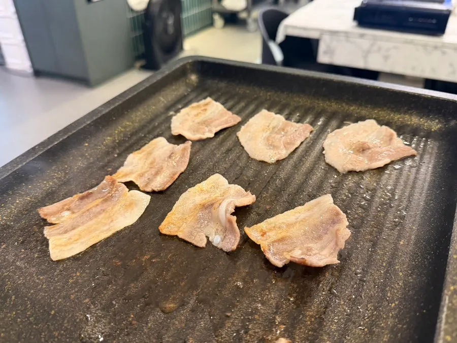 Frozen pork belly with crispy edges