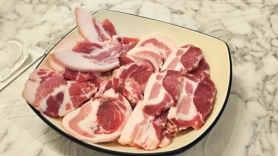 Rare-cuts trio served on a large plate