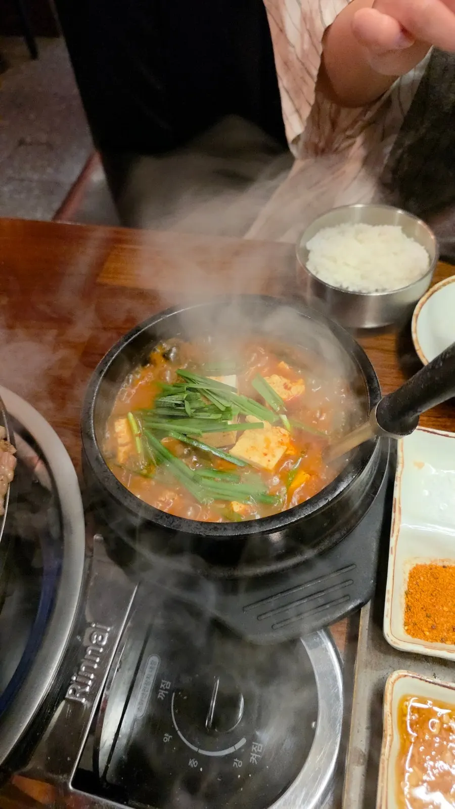 Pork kimchi jjigae packed with ingredients