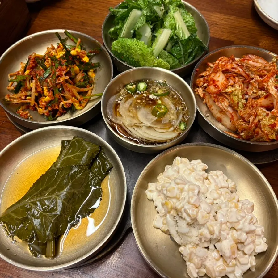 숙성우대갈비세트 주문 후 상차림