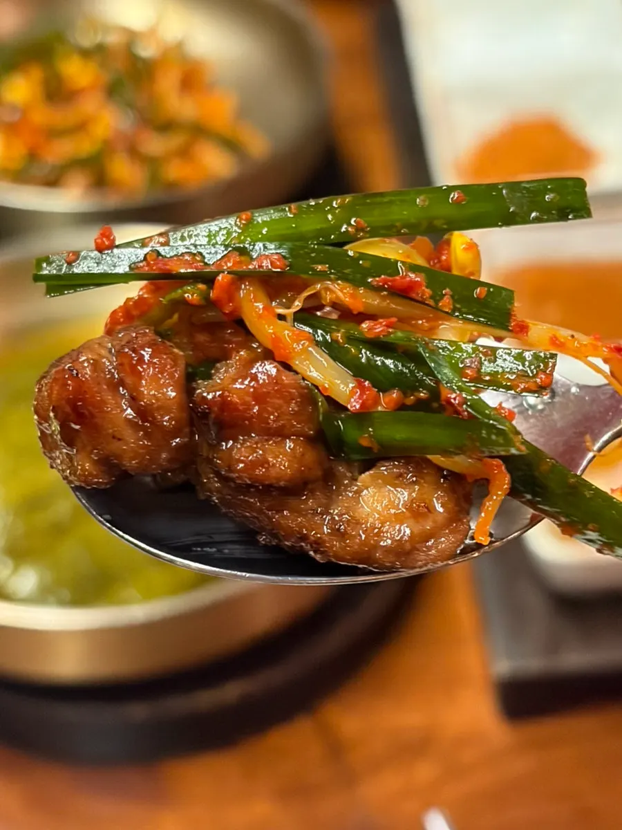 Dontan galbi with green onions