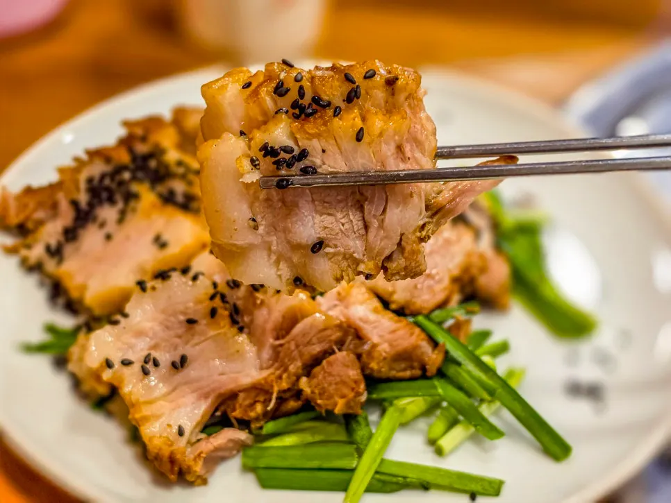 A tender piece of boiled pork