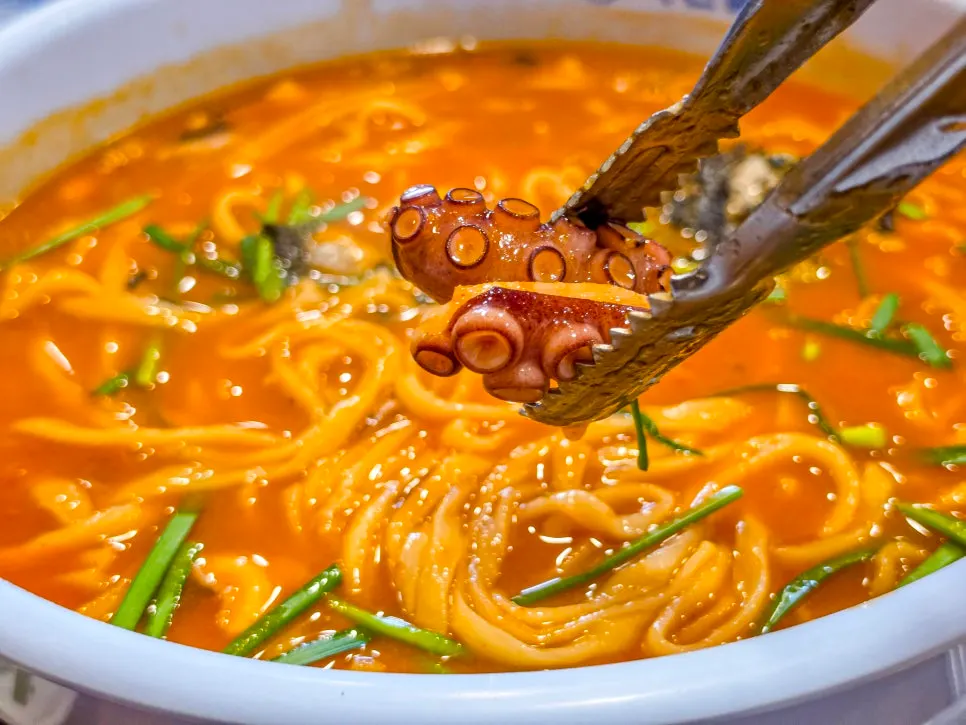 Kal-nakji with plump octopus pieces fished out