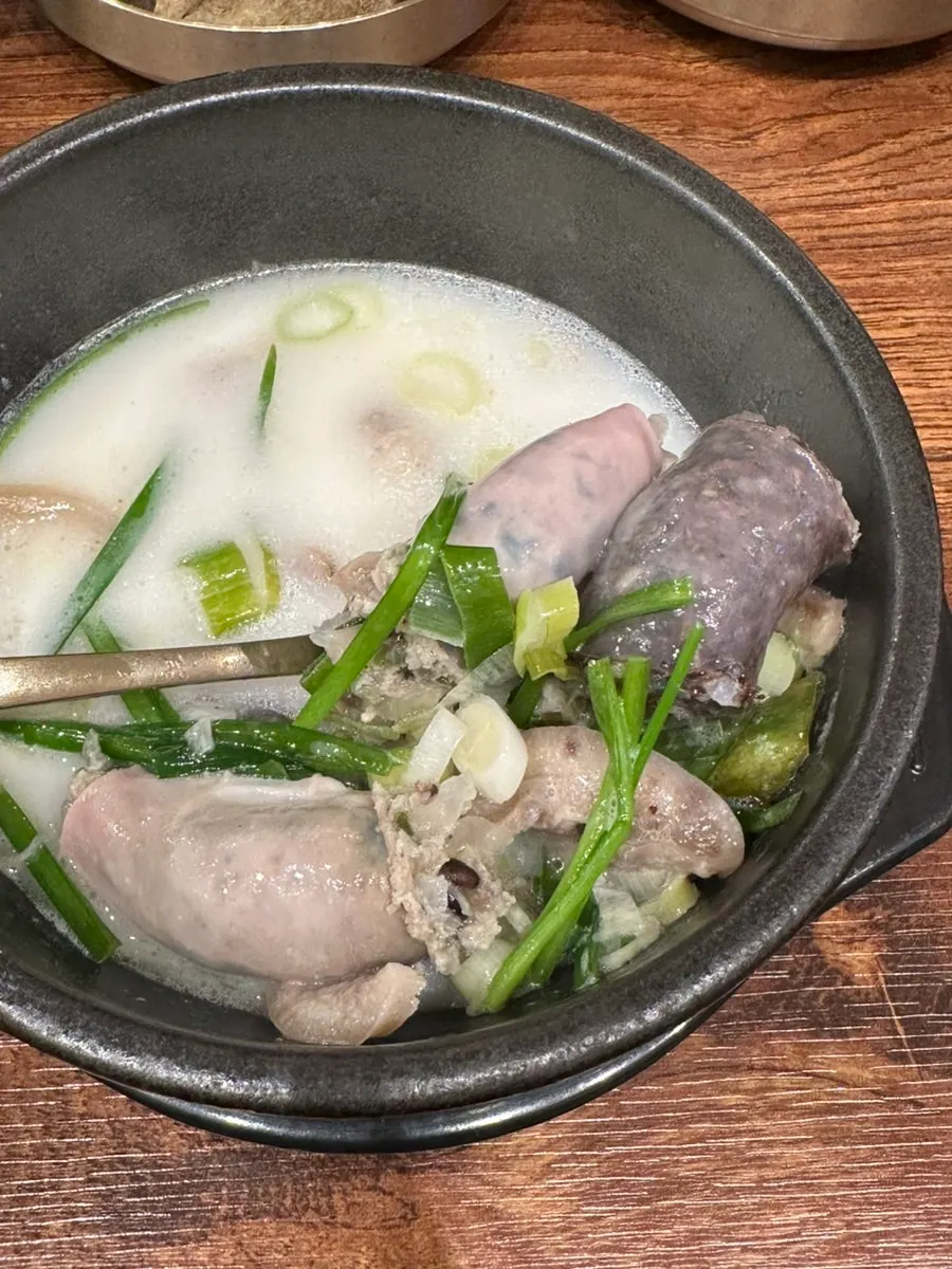A spoonful of sundaeguk packed with ingredients