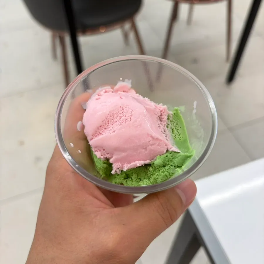 Gelato dessert in a cup