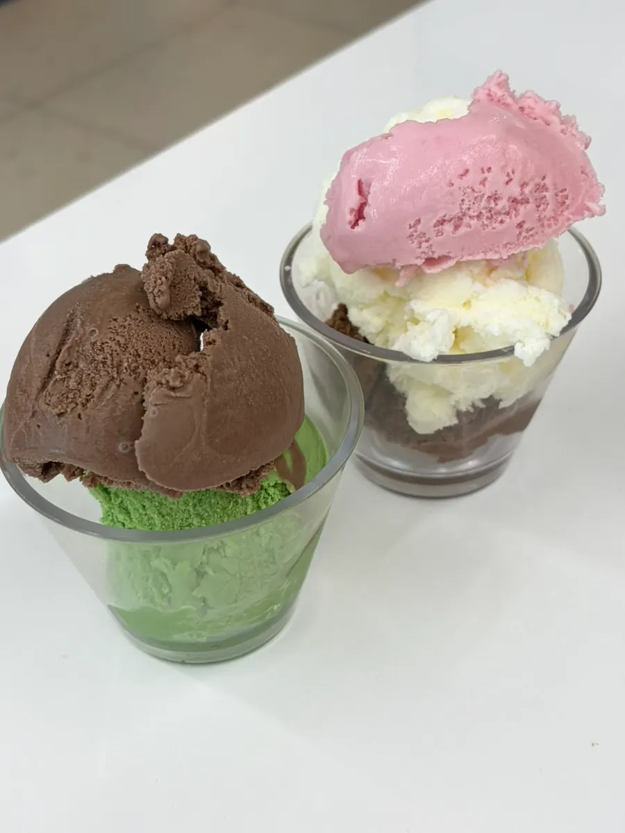 Dessert ice cream served in a cup