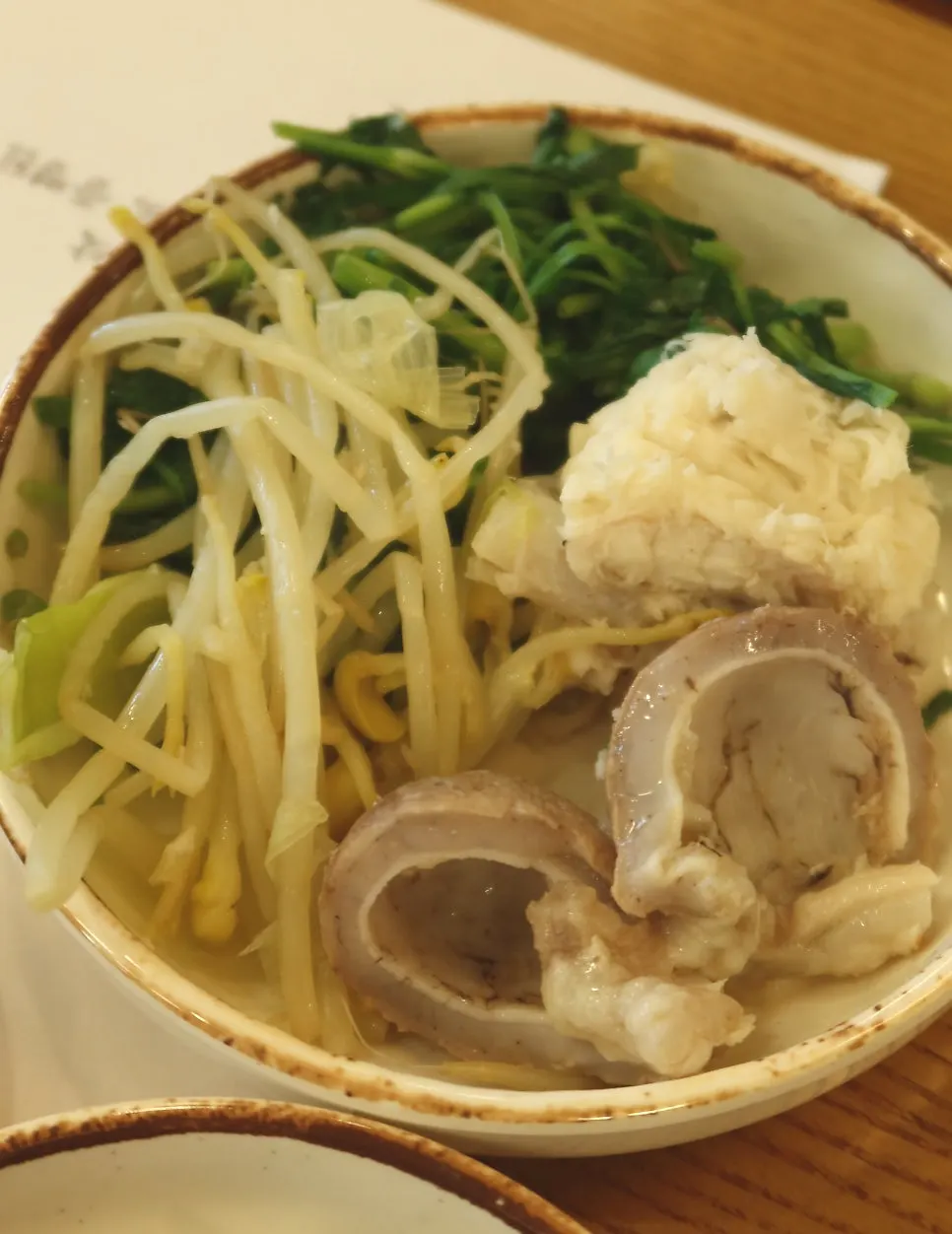 Egg rice porridge made with monkfish broth