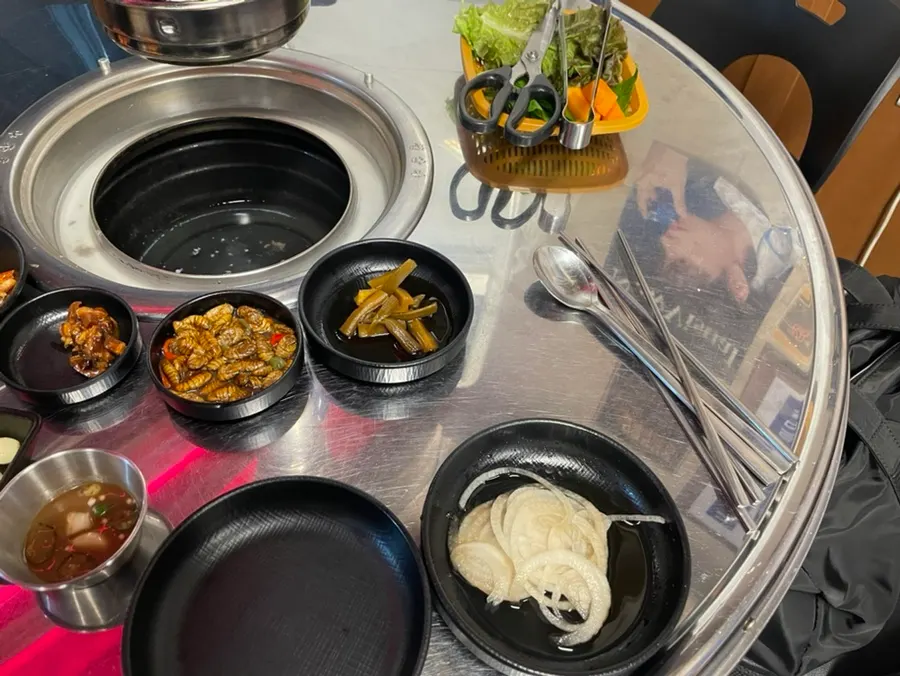 Side dish spread with fermented anchovy and pickled onion