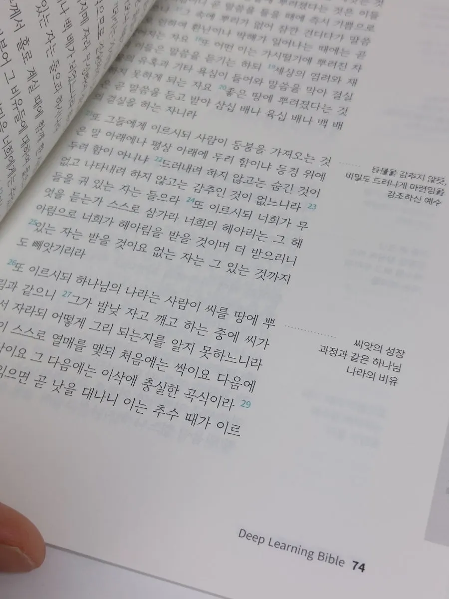 등불과 비밀의 말씀을 다룬 페이지