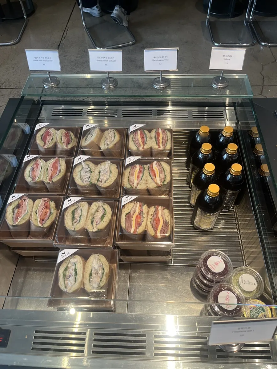 Bakery corner with sandwiches and jambon-beurre