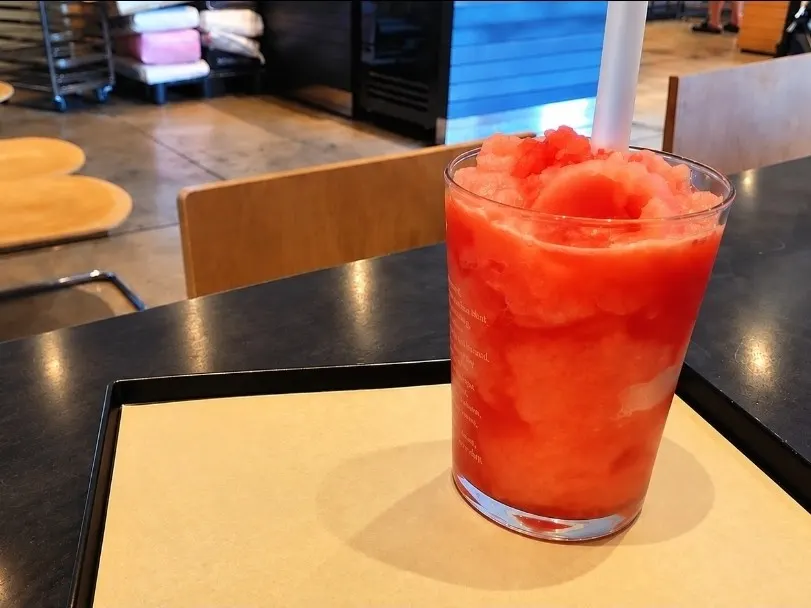 A glass of Degree's signature watermelon juice
