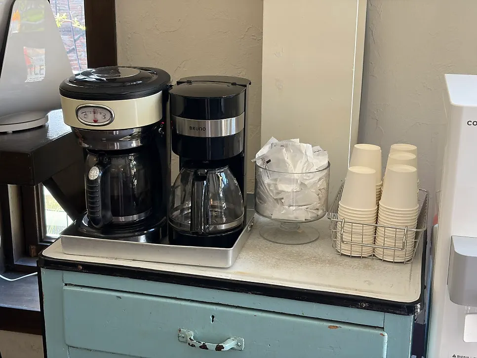 A brewed coffee corner in the restaurant