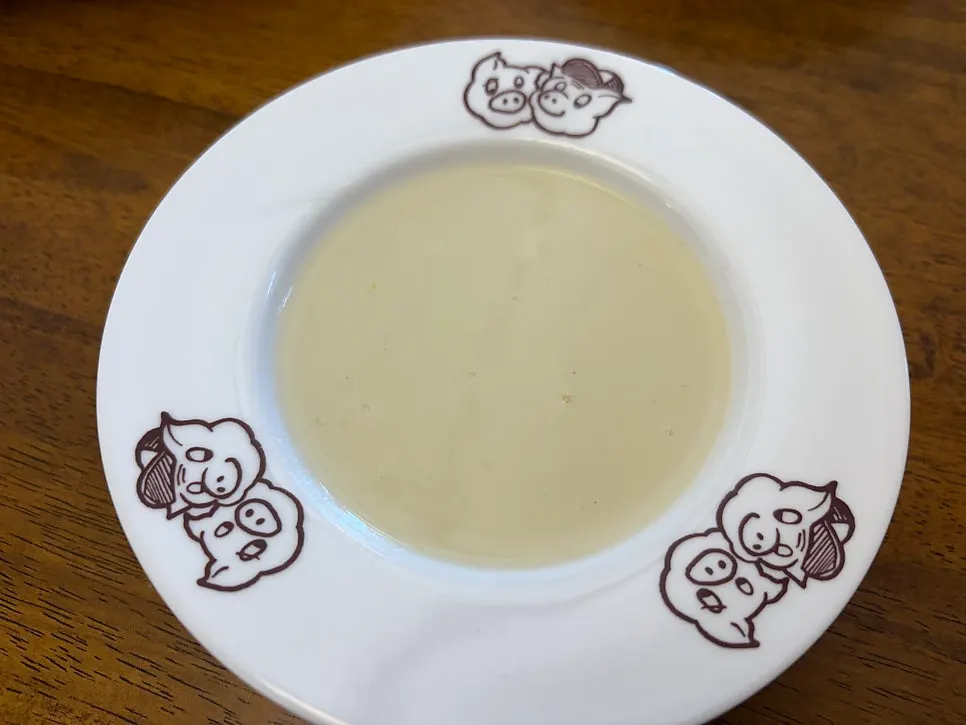 A generous bowl of Western-style soup