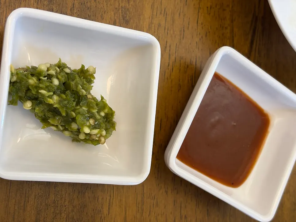 Chili paste and spicy sauce received on request