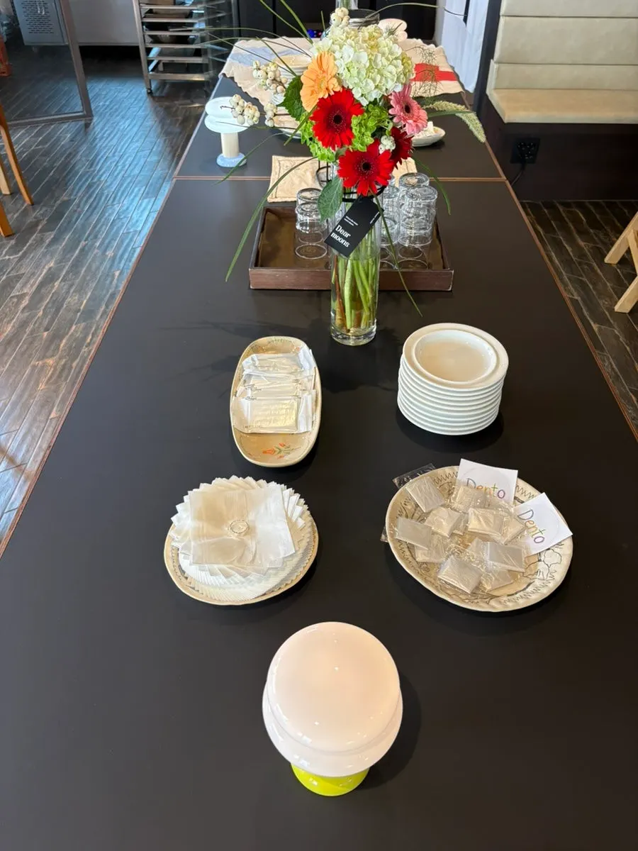 Interior decor and lighting details at Dento