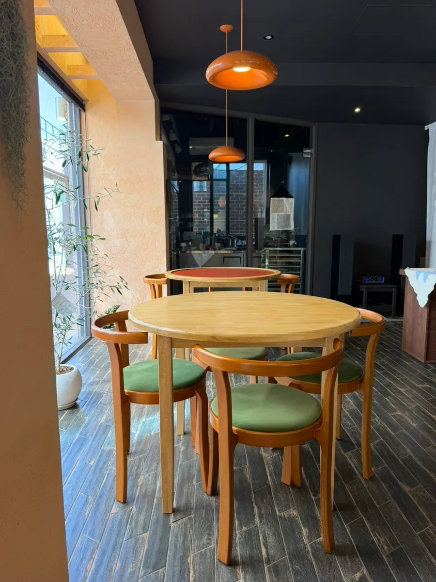 Seating and decor inside Dento
