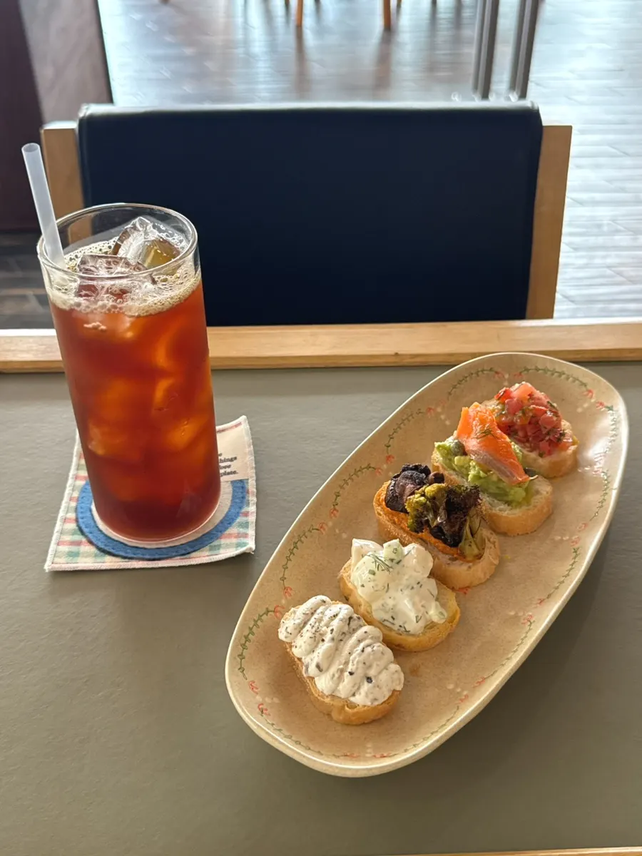 Bite-size open sandwiches on small baguette slices