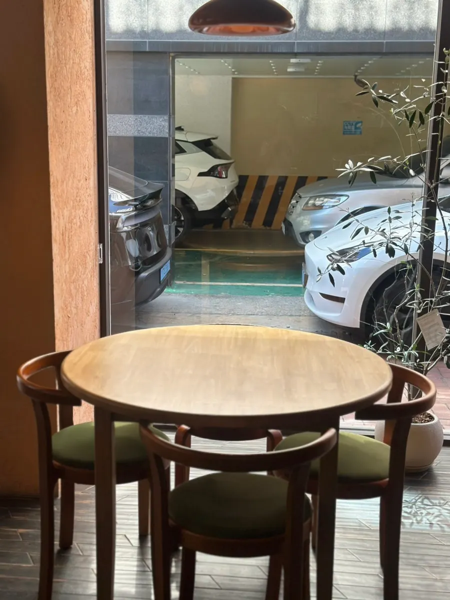 Old-town-style seating inside Dento