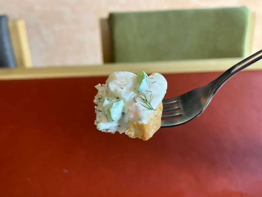 Shrimp rémoulade open sandwich
