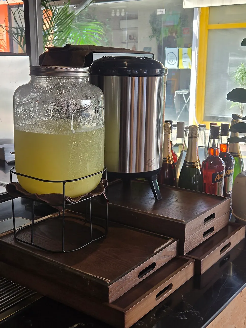 Dento's menu and drinks display