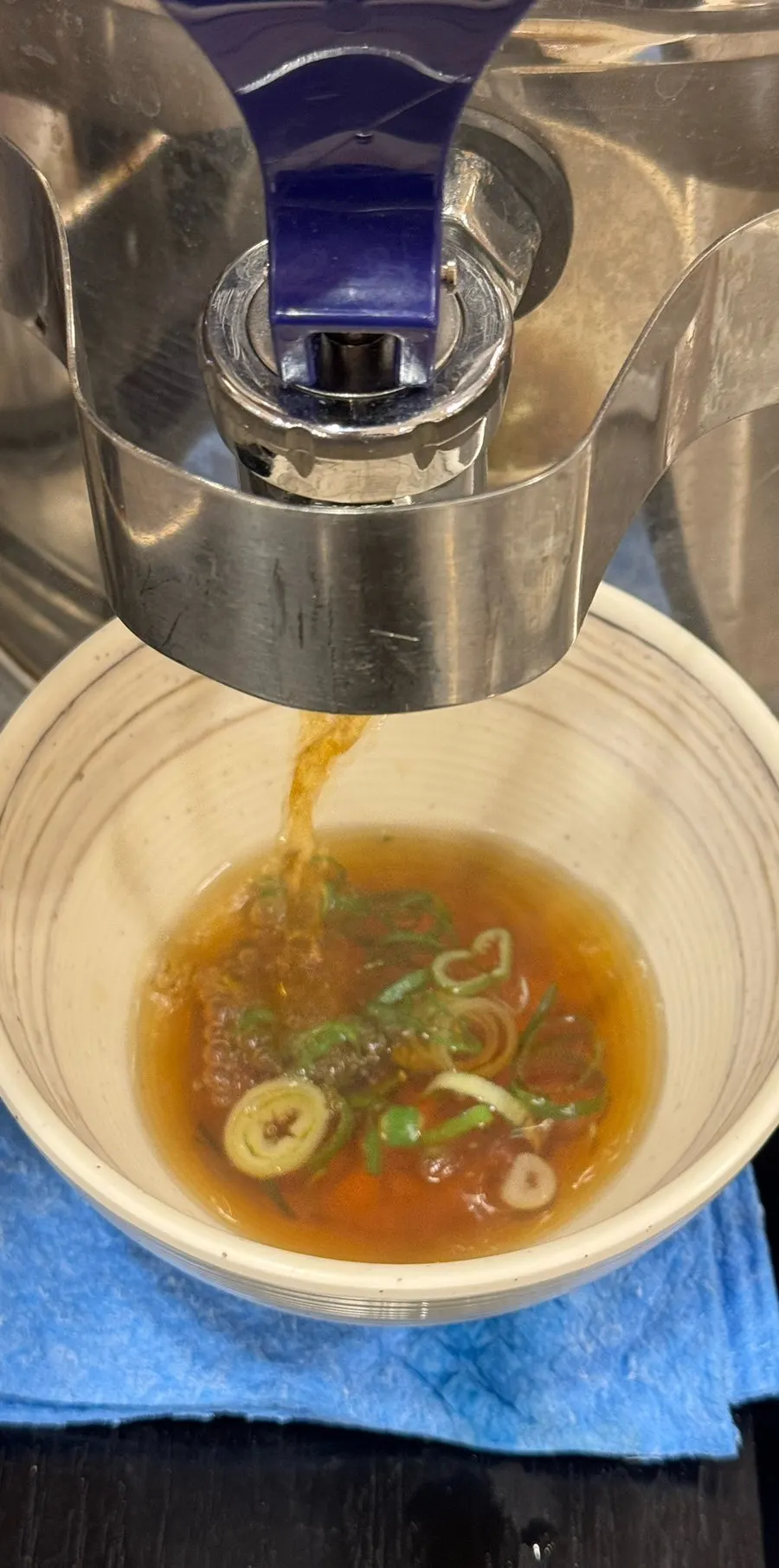 Bowls and broth container at the self-bar