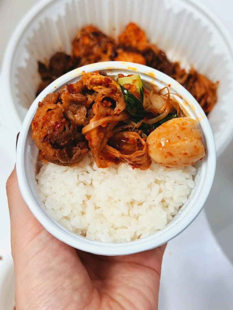 Mala xiang guo enjoyed with rice