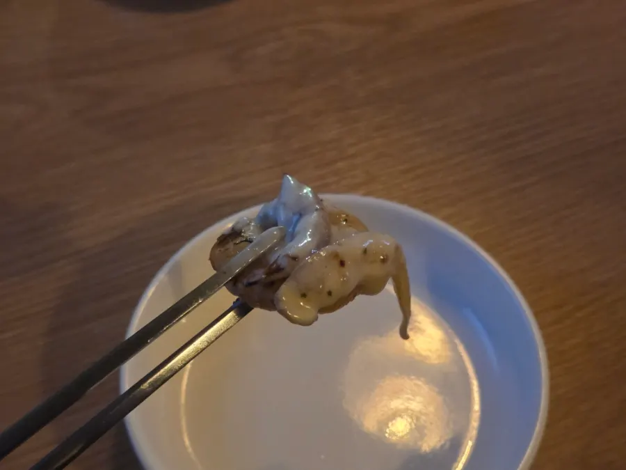 명란마요 소스가 어우러진 새우