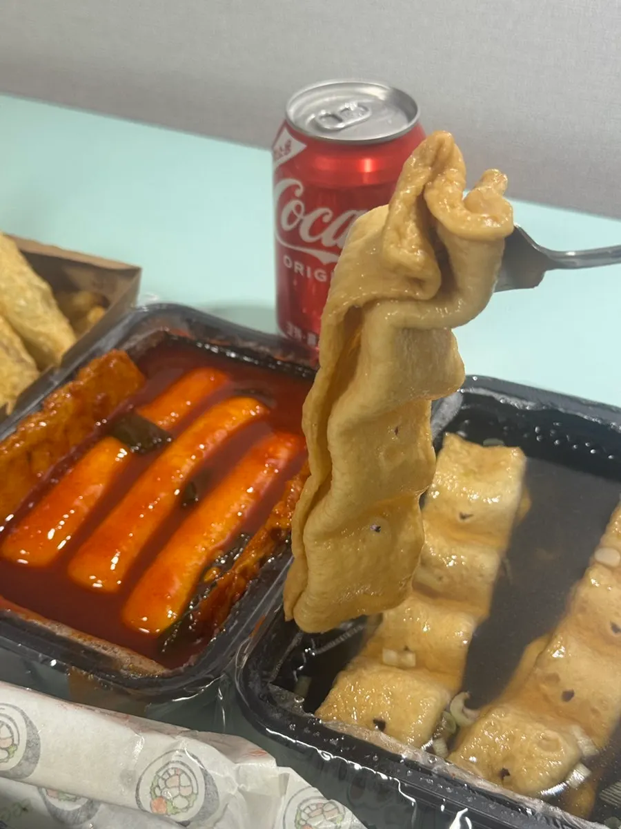 A generous portion of fish cake from the snack restaurant