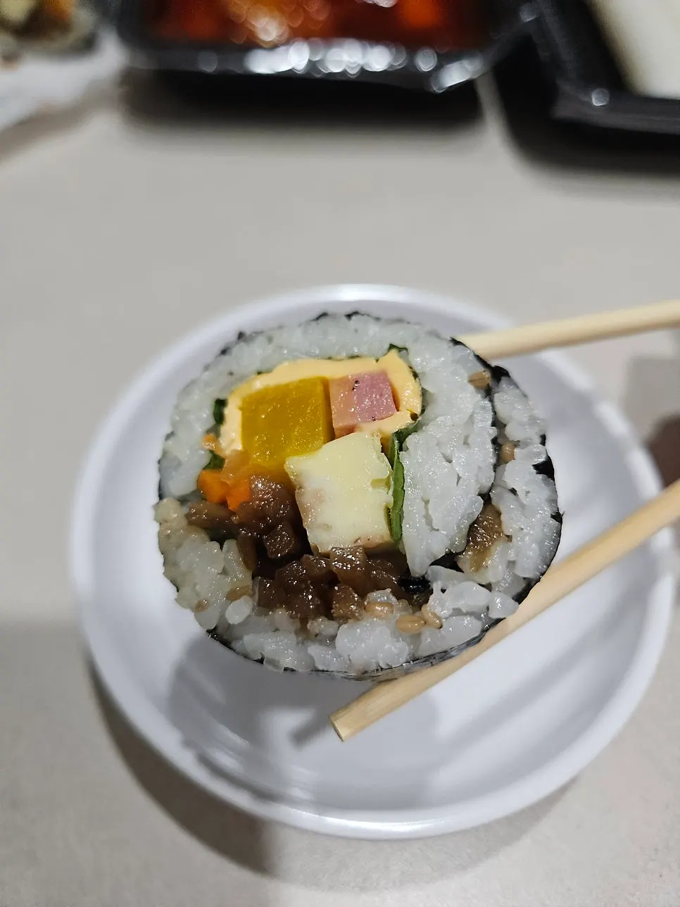 参鶏キンパとトッポッキのタレの組み合わせ