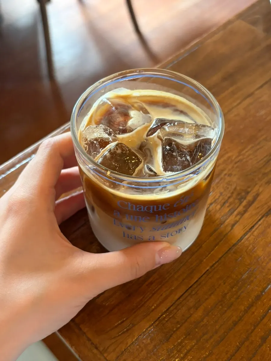 Royal vanilla bean latte on the table