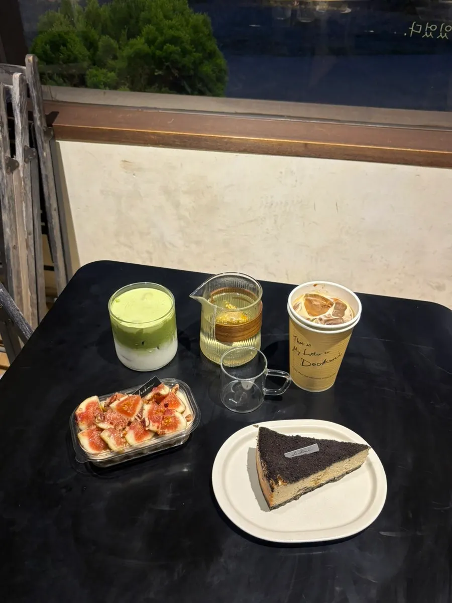 Beautifully plated dessert spread at Deokmi Gijang Branch